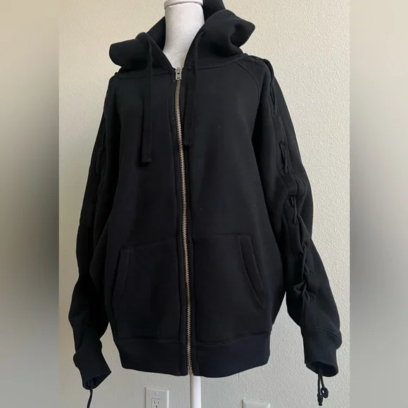 IRO 100% COTTON Black oversized Hoodie Jacket - Picture 13 of 16